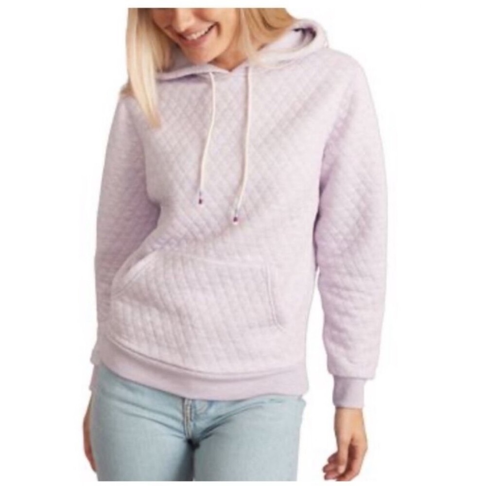Marine Layer Corbet Lavender Quilted Hooded Sweatshirt